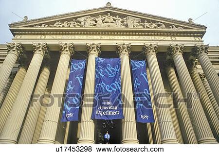 Stock Photo - National Archives, home of the Constitution, Washington, DC. Fotosearch