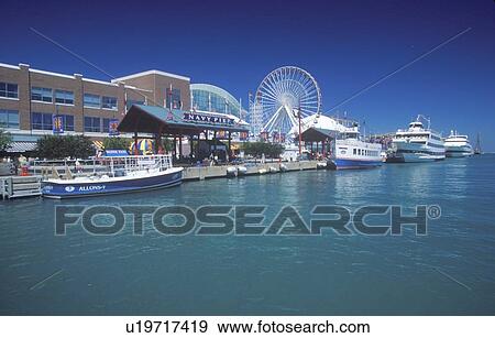Navy Pier, Chicago, Illinois View Large Photo Image Stock Photo - Navy Pier, Chicago, Illinois. Fotosearch