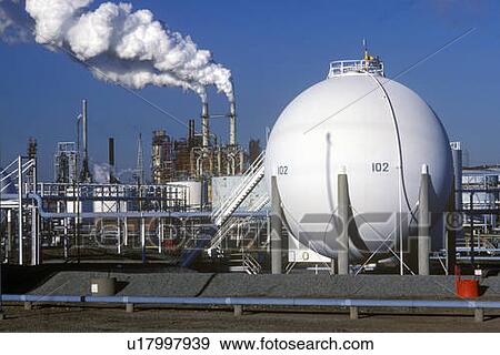Stock Photo - Oil Refinery. Fotosearch