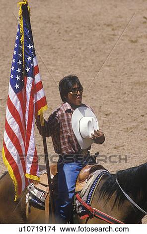 Picture - Opening ceremony, Inter-tribal ceremonial Indian Rodeo, Gallup NM. Fotosearch