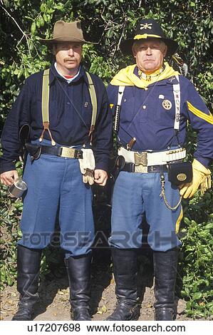 Pair of living history participants posing as soldiers, CA View Large Photo Image Stock Photo - Pair of living history participants posing as soldiers, CA. Fotosearch