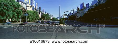 Stock Image - Panoramic view of Avenida 9 de Julio. Fotosearch