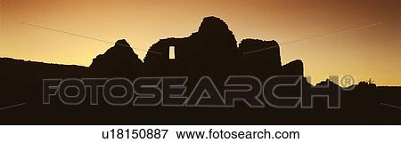 Panoramic view of Chaco Canyon Indian ruins at sunset, Northwestern NM View Large Photo Image Stock Photo - Panoramic view of Chaco Canyon Indian ruins at sunset, Northwestern NM. Fotosearch