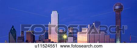 Panoramic View of Dallas, TX skyline at night View Large Photo Image Stock Image - Panoramic View of Dallas, TX skyline at night. Fotosearch