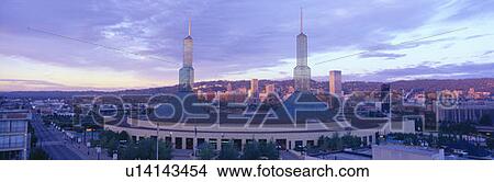 Picture - Portland Convention Center, Sunrise, Oregon. Fotosearch