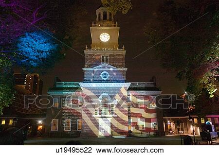 Projections of Betsy Ross Flag and US Constitution on outside of Independence Hall View Large Photo Image Stock Image - Projections of Betsy Ross Flag and US Constitution on outside of Independence Hall. Fotosearch