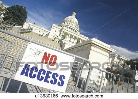 Stock Photograph - Restricted access to the Capitol Building post 9/11, Washington D. C.. Fotosearch