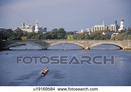 Picture - Rowing on Charles River. Fotosearch