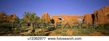 Sandstone Arches, Arches National Park, Utah View Large Photo Image Stock Photo - Sandstone Arches, Arches National Park, Utah. Fotosearch