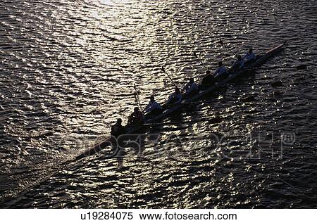 Stock Photography - Silhouette of Rowing Team. Fotosearch