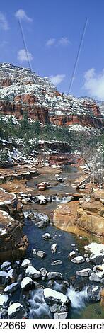 Stock Photo - Slide Rock Creek In Wintertime, Sedona, Arizona. Fotosearch