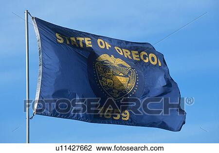 Stock Image - State Flag of Oregon. Fotosearch