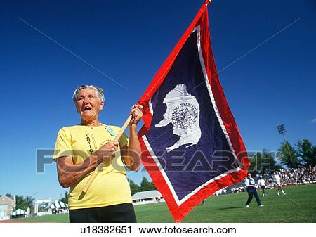 Stock Image - State Flag of Wyoming. Fotosearch