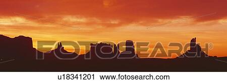 Stock Image - Sunrise, Monument Valley, Arizona. Fotosearch