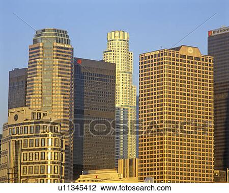 Sunset on Los Angeles skyline, Los Angeles, California View Large Photo Image Stock Image - Sunset on Los Angeles skyline, Los Angeles, California. Fotosearch