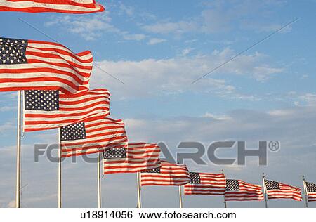 Ten American flags. View Large Photo Image Stock Photograph - Ten American flags.. Fotosearch