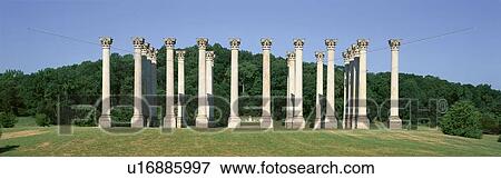 Stock Photo - The first Capitol Columns of the United States at the National Arboretum, Washington D. C.. Fotosearch