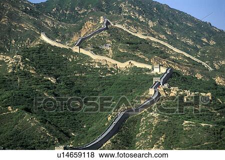 The Great Wall at Badaling View Large Photo Image Stock Photo - The Great Wall at Badaling. Fotosearch