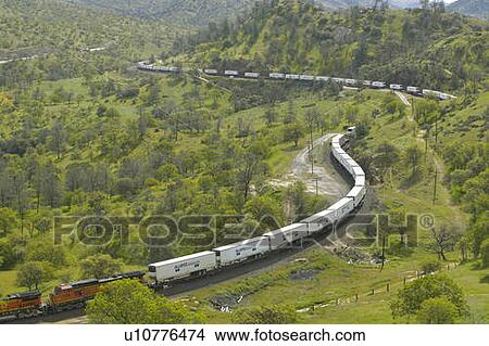 The Tehachapi Train Loop View Large Photo Image Picture - The Tehachapi Train Loop. Fotosearch