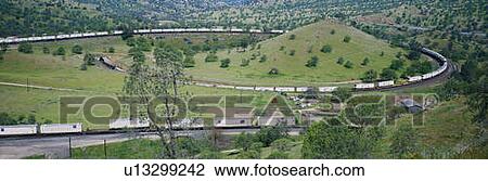 Stock Image - The Tehachapi Train Loop. Fotosearch