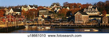 Stock Image - This is a lobster fishing village and harbor. Fotosearch