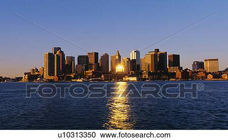 Stock Image - This is the skyline and with the waterfront in view in morning light.. Fotosearch