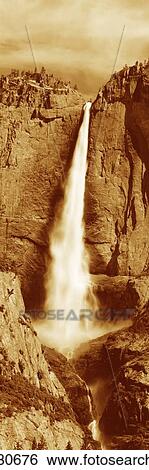 This is Upper Yosemite Falls in sepiatone. View Large Photo Image Stock Photograph - This is Upper Yosemite Falls in sepiatone.. Fotosearch