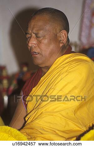 Tibetan Monks chanting performance View Large Photo Image Stock Photo - Tibetan Monks chanting performance. Fotosearch