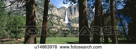 Upper and Lower Yosemite Falls in Spring, California View Large Photo Image Stock Photo - Upper and Lower Yosemite Falls in Spring, California. Fotosearch