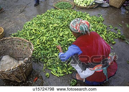 Stock Photo - Vegetables for sale at the Bei Marketplace. Fotosearch