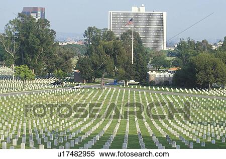 Stock Photography - Veteran's National Cemetery, Westwood, California. Fotosearch