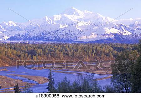 View of Mt. McKinley and Mt. Denali from George Park Highway, Route 3, Alaska View Large Photo Image Stock Photo - View of Mt. McKinley and Mt. Denali from George Park Highway, Route 3, Alaska. Fotosearch