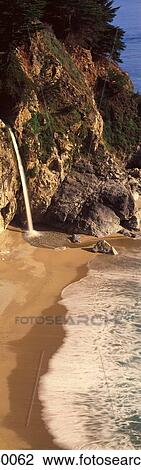 Waterfall, McWay Cove, Big Sur, CA View Large Photo Image Stock Image - Waterfall, McWay Cove, Big Sur, CA. Fotosearch