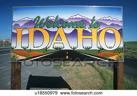 Stock Photo - Welcome to Idaho Sign. Fotosearch