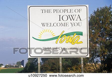 Welcome to Iowa Sign View Large Photo Image Stock Image - Welcome to Iowa Sign. Fotosearch