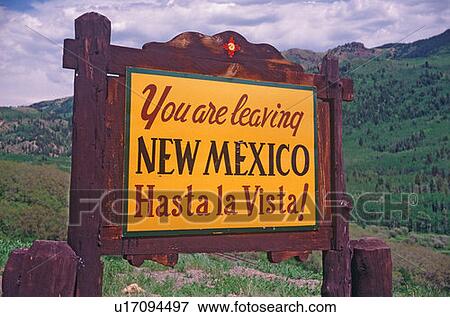 Welcome to New Mexico Sign View Large Photo Image Stock Photo - Welcome to New Mexico Sign. Fotosearch