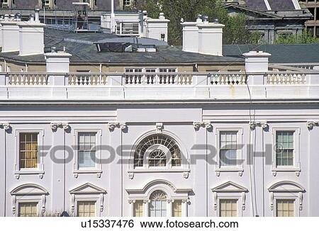 Stock Photograph - White House, a view of private quarters, Washington, DC. Fotosearch