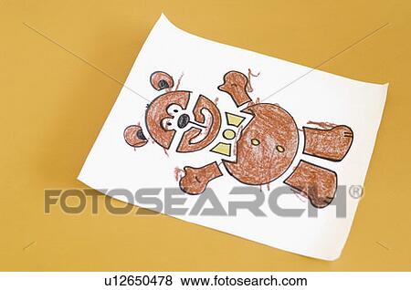 Stock Photo - Close-up of a cartoon on a sheet of paper. Fotosearch