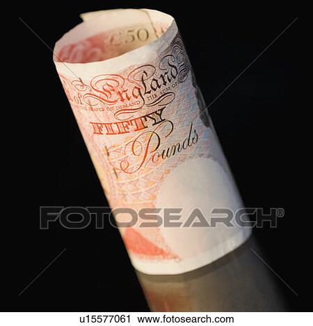 Stock Image - Close-up of a fifty pound note. Fotosearch