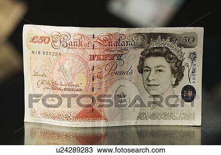 Stock Image - Close-up of a fifty pound note. Fotosearch