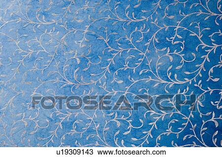 Stock Image - Close-up of a floral pattern on handmade paper. Fotosearch