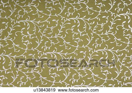 Stock Photo - Close-up of a floral pattern on handmade paper. Fotosearch