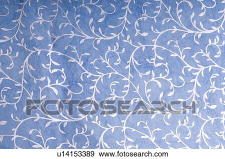 Stock Photo - Close-up of a floral pattern on handmade paper. Fotosearch
