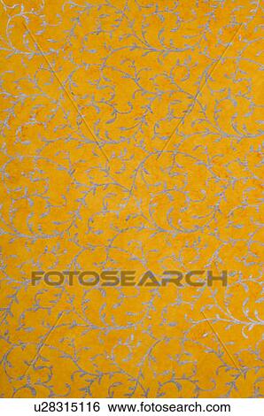 Stock Photograph - Close-up of a floral pattern on handmade paper. Fotosearch