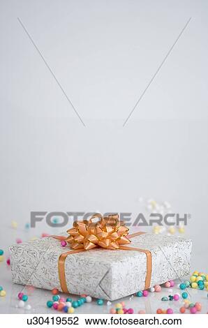 Stock Image - Close-up of a gift. Fotosearch
