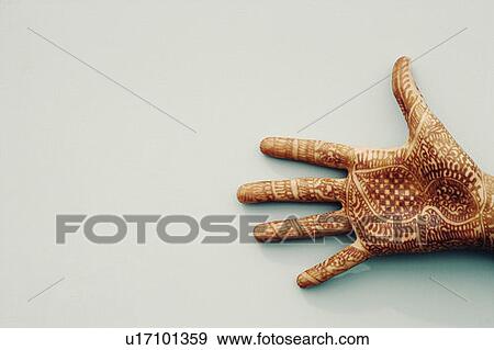 Close-up of a henna tattoo on a woman's hand View Large Photo Image Stock Photo - Close-up of a henna tattoo on a woman's hand. Fotosearch