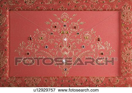 Stock Photo - Close-up of a wedding card. Fotosearch