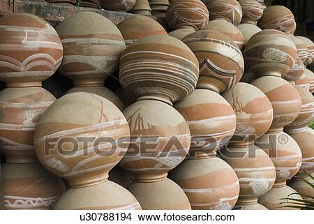 Picture - Close-up of clay pots. Fotosearch