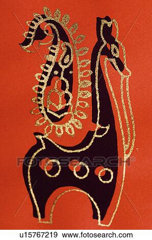 Stock Photo - Close-up of designs on a wedding invitation card. Fotosearch
