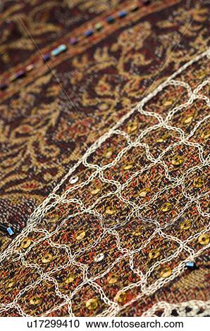 Stock Image - Close-up of embroidery on a fabric. Fotosearch